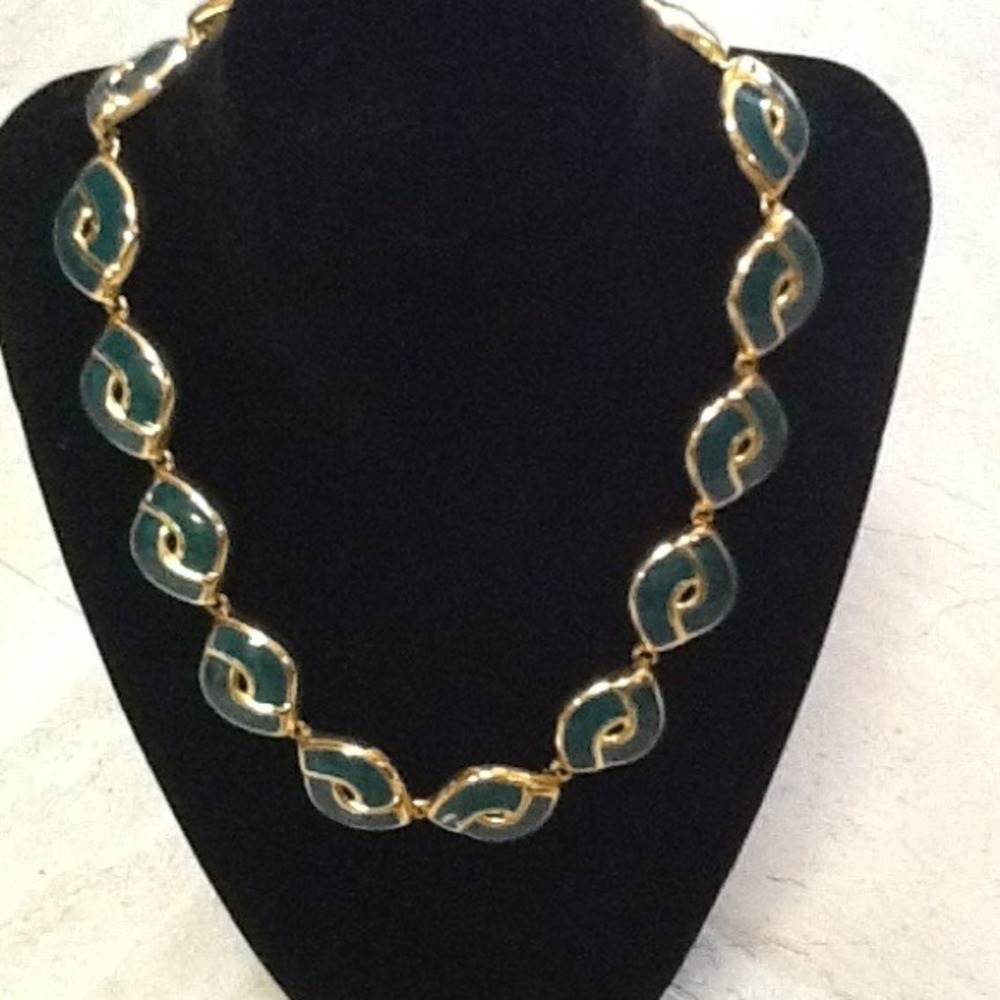 Gold and green necklace